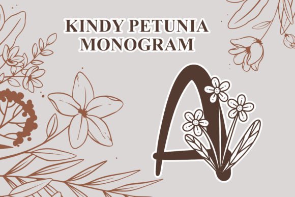 Monogram Kindy Petunia: A Decorative Font with Heart