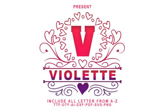 Violette Lovely Monogram: An Elegant Decorative Font for Brand Design